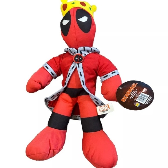 Marvel Good Stuff Deadpool Royal King Plush 14 in Stuffed Doll X-Force w/Tags - Picture 3 of 3